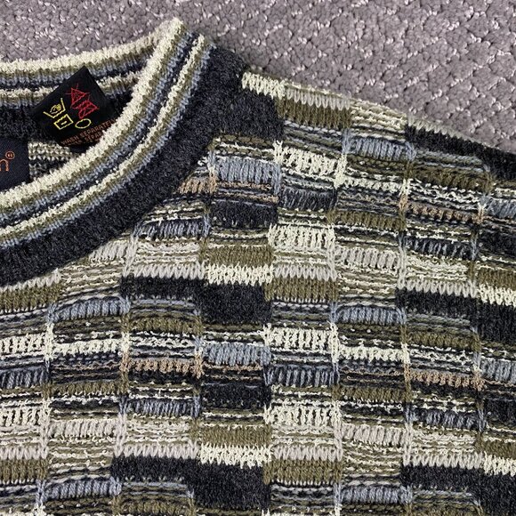 Vintage Jantzen Sweater Men's Large Textured 3D Cosby Grandpa Acrylic - Picture 3 of 9